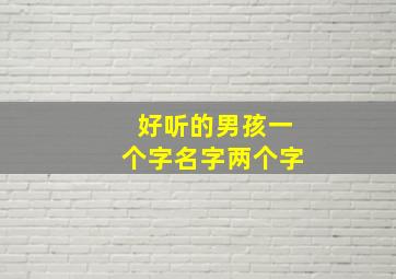 好听的男孩一个字名字两个字