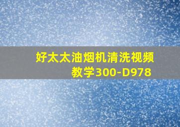 好太太油烟机清洗视频教学300-D978