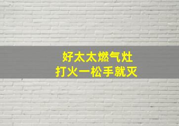 好太太燃气灶打火一松手就灭