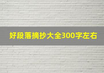 好段落摘抄大全300字左右