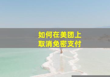 如何在美团上取消免密支付