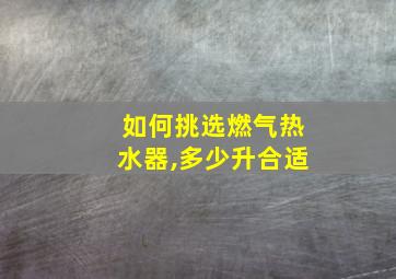 如何挑选燃气热水器,多少升合适