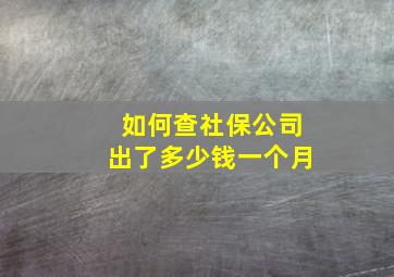 如何查社保公司出了多少钱一个月