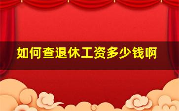 如何查退休工资多少钱啊