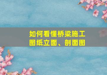 如何看懂桥梁施工图纸立面、剖面图