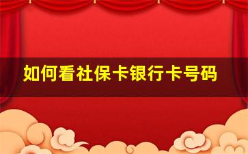 如何看社保卡银行卡号码