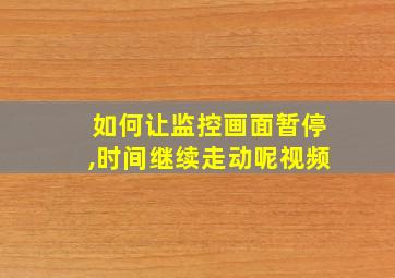 如何让监控画面暂停,时间继续走动呢视频