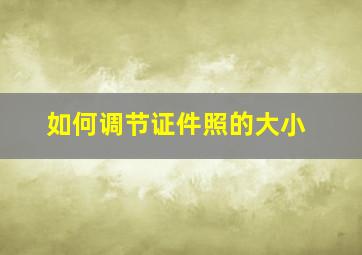 如何调节证件照的大小