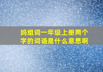 妈组词一年级上册两个字的词语是什么意思啊