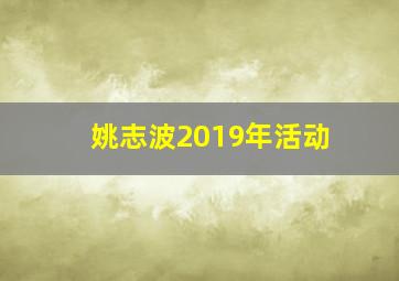 姚志波2019年活动