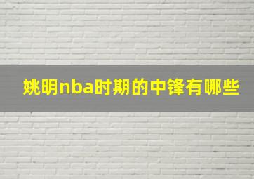 姚明nba时期的中锋有哪些