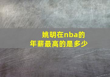 姚明在nba的年薪最高的是多少