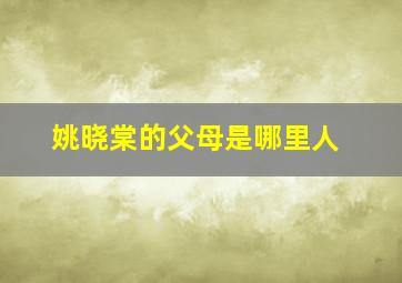 姚晓棠的父母是哪里人