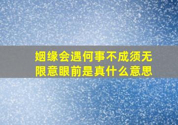 姻缘会遇何事不成须无限意眼前是真什么意思