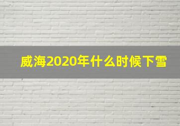 威海2020年什么时候下雪