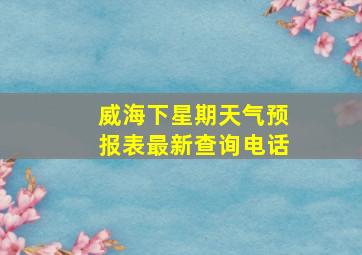 威海下星期天气预报表最新查询电话