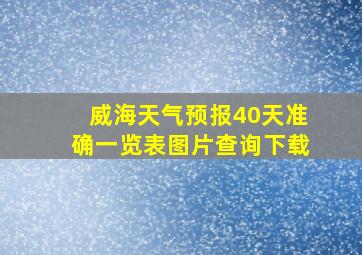 威海天气预报40天准确一览表图片查询下载