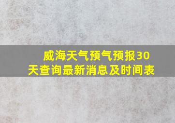 威海天气预气预报30天查询最新消息及时间表