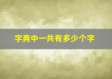 字典中一共有多少个字