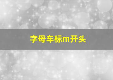 字母车标m开头