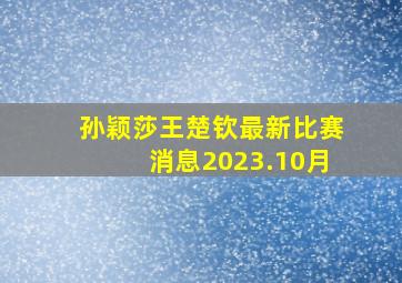 孙颖莎王楚钦最新比赛消息2023.10月