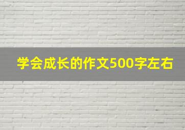 学会成长的作文500字左右