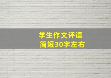 学生作文评语简短30字左右