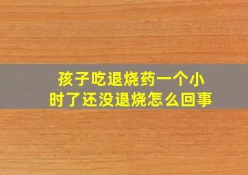 孩子吃退烧药一个小时了还没退烧怎么回事