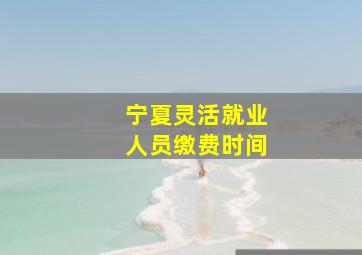 宁夏灵活就业人员缴费时间