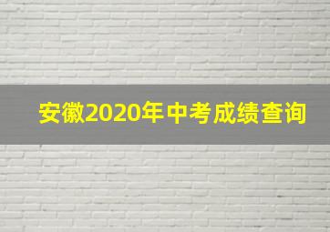 安徽2020年中考成绩查询