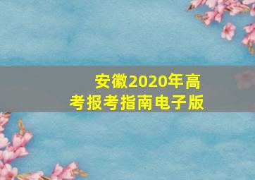 安徽2020年高考报考指南电子版