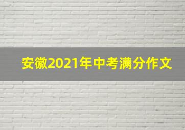 安徽2021年中考满分作文