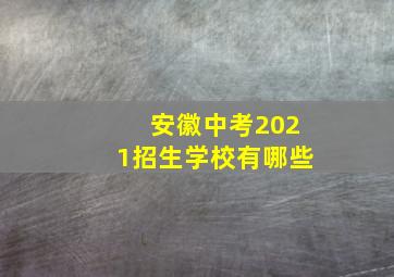 安徽中考2021招生学校有哪些