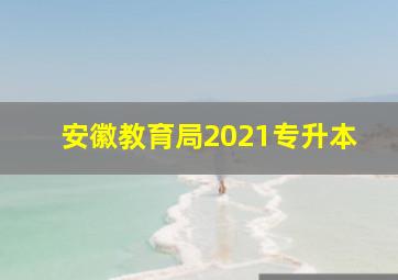 安徽教育局2021专升本