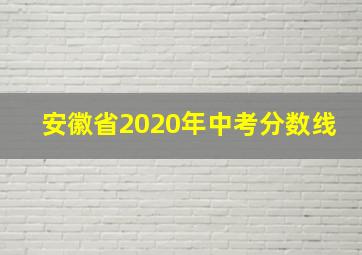 安徽省2020年中考分数线