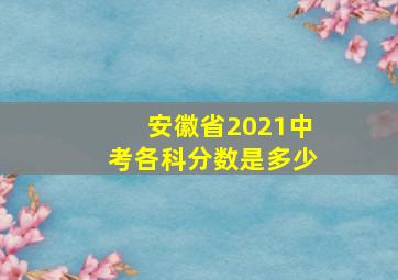 安徽省2021中考各科分数是多少