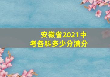 安徽省2021中考各科多少分满分