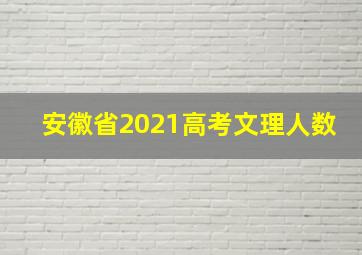 安徽省2021高考文理人数