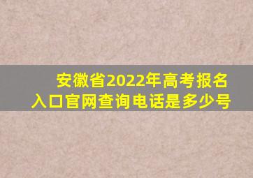 安徽省2022年高考报名入口官网查询电话是多少号