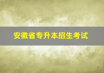 安徽省专升本招生考试