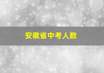 安徽省中考人数