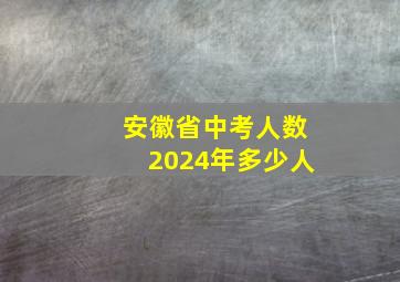 安徽省中考人数2024年多少人