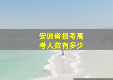 安徽省报考高考人数有多少