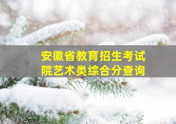 安徽省教育招生考试院艺术类综合分查询