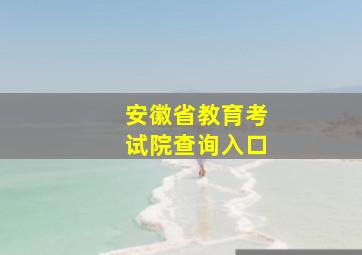 安徽省教育考试院查询入口