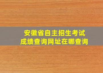 安徽省自主招生考试成绩查询网址在哪查询