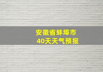 安徽省蚌埠市40天天气预报