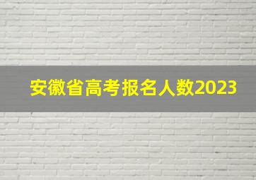 安徽省高考报名人数2023