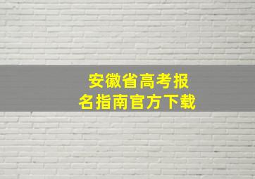 安徽省高考报名指南官方下载