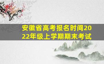 安徽省高考报名时间2022年级上学期期末考试